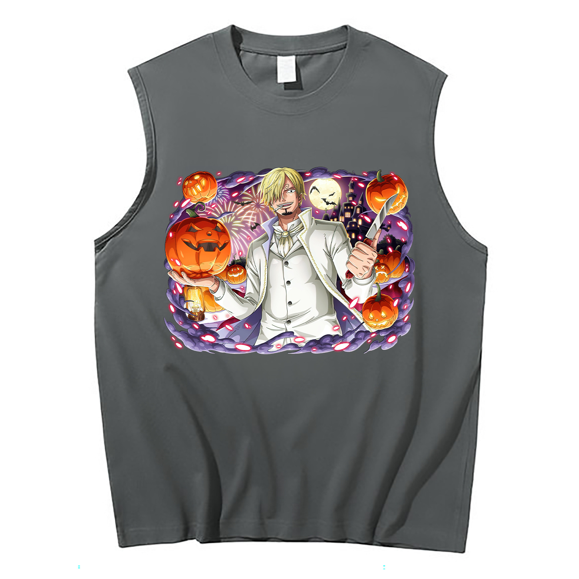 （画像用） ワンピース サンジ ONE PIECE Sanji コットン100％タンクトップ（フロントプリント）
